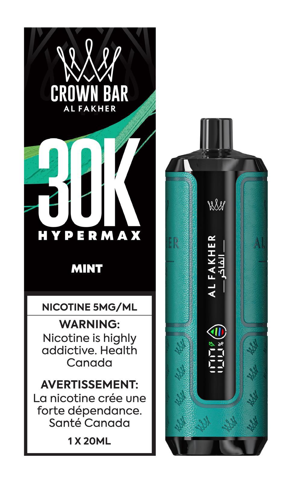 Crown Bar Al Fakher 30k Hyper Max Low Nicotine Disposable Vape - 30000 Puffs - 20ml