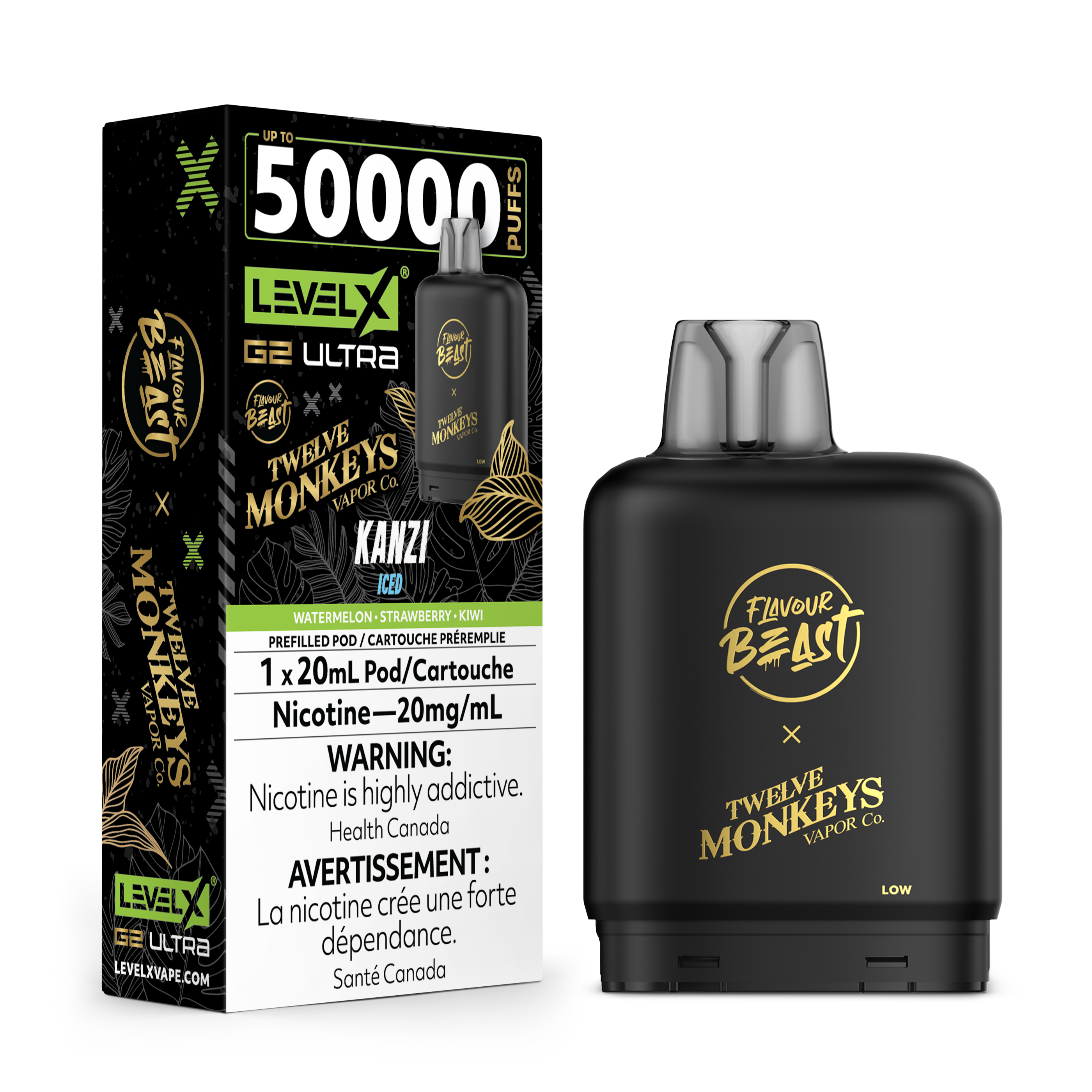 Level X Flavour Beast [ Twelve Monkey Series ] G2 Ultra 50k Disposable Pods - 50000 Puffs - 20ml