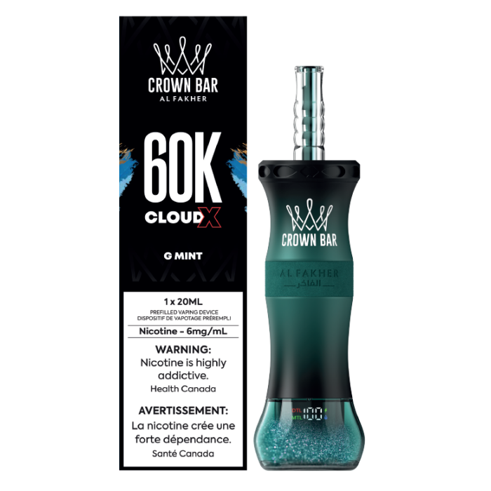 Crown Bar Al Fakher 60k Cloud X Low Nicotine Disposable Vape - 60000 Puffs - 20ml