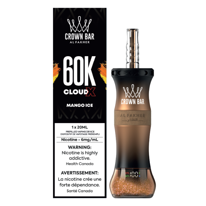 Crown Bar Al Fakher 60k Cloud X Low Nicotine Disposable Vape - 60000 Puffs - 20ml