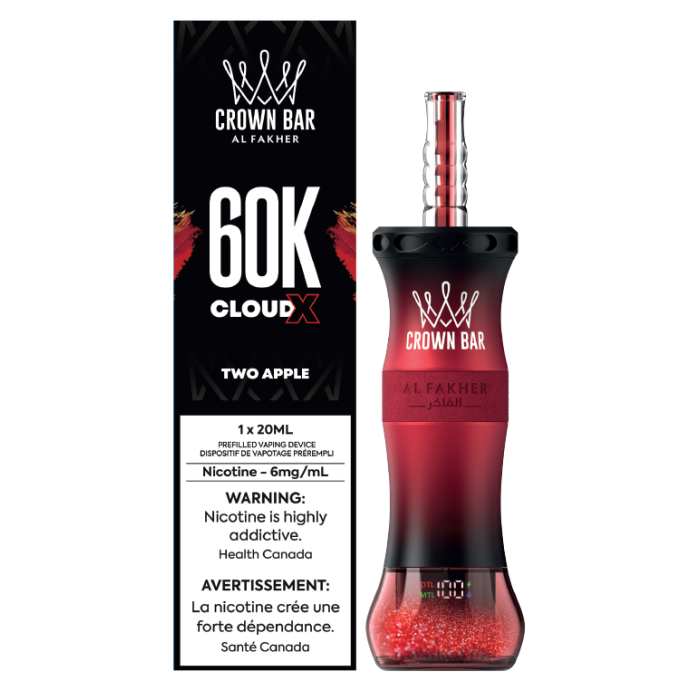 Crown Bar Al Fakher 60k Cloud X Low Nicotine Disposable Vape - 60000 Puffs - 20ml